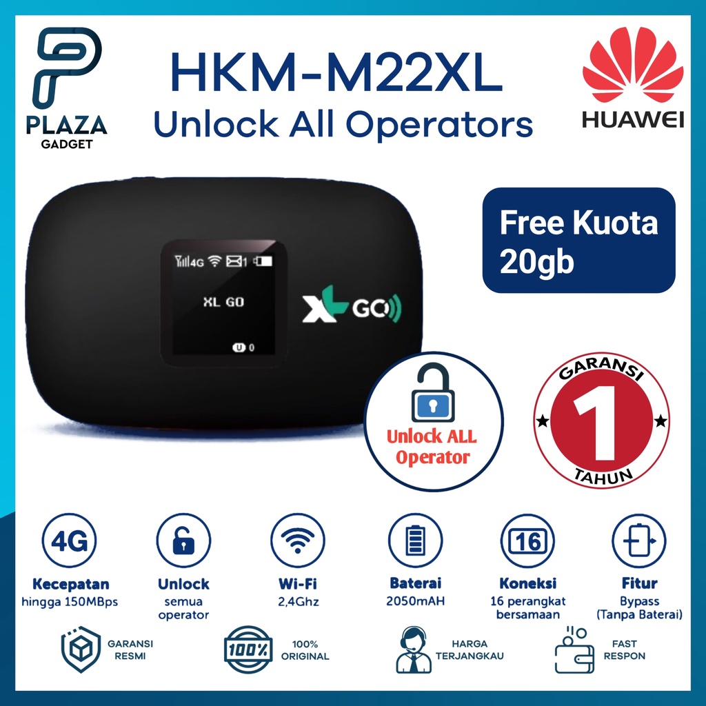 Jual Hkm M Huawei Modem Mifi Wifi Xl Go Izi G Lte Bypass Unlock