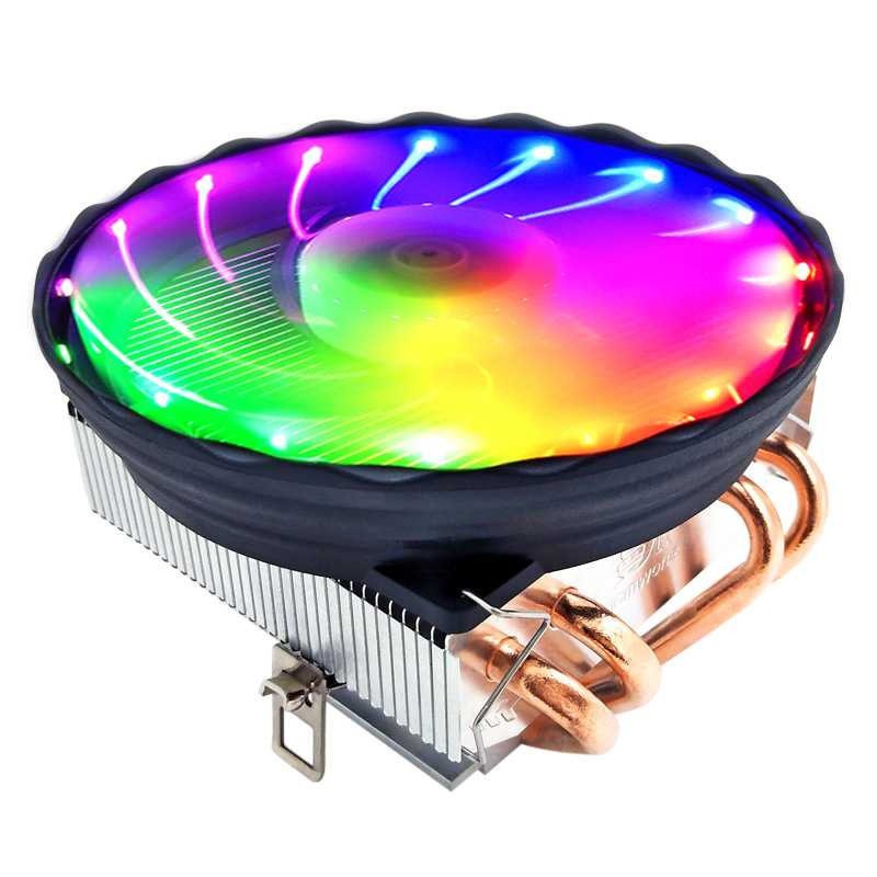 Jual CPU Air Cooler 4 Heat Pipes Heatsink With 90mm Rainbow LED Fan For ...
