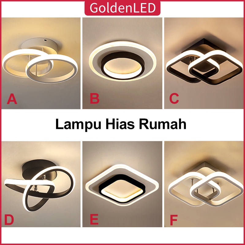 Jual Golden LED Lampu Plafon 3 Warna LED Ceiling Light Lampu Hias Rumah ...