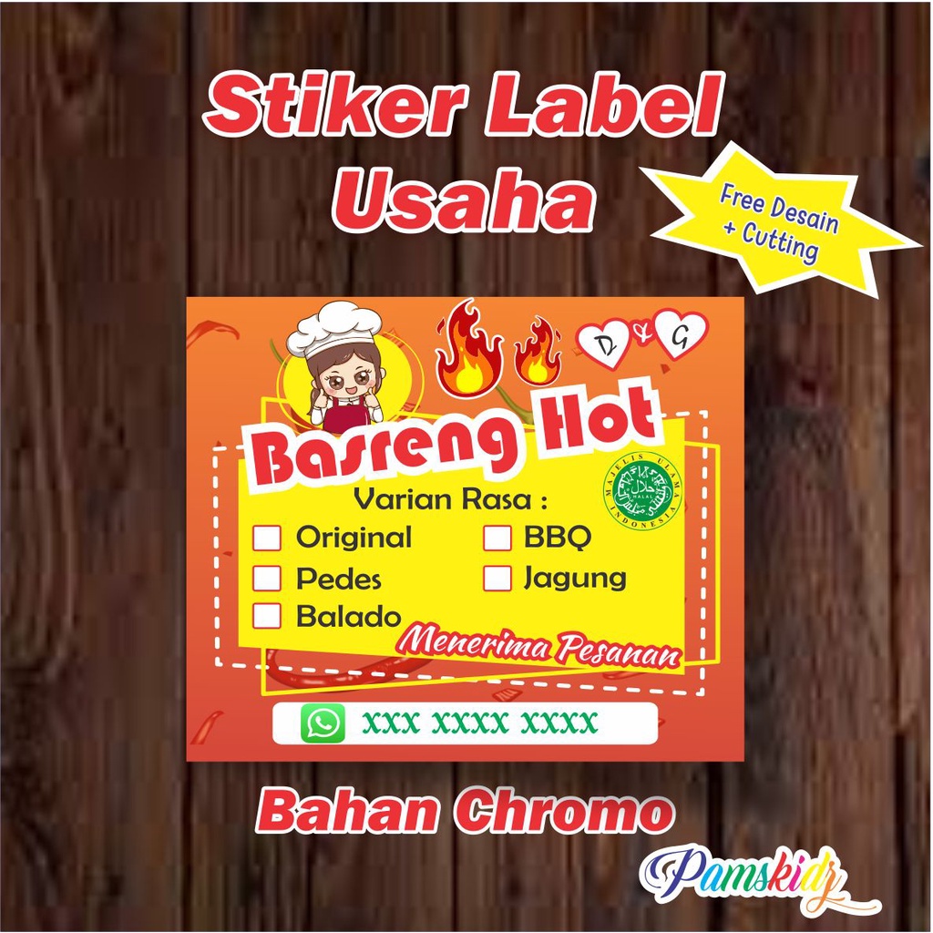 Jual Stiker Label Usaha Stiker Kemasan Stiker Produk Basreng Shopee Indonesia 3731