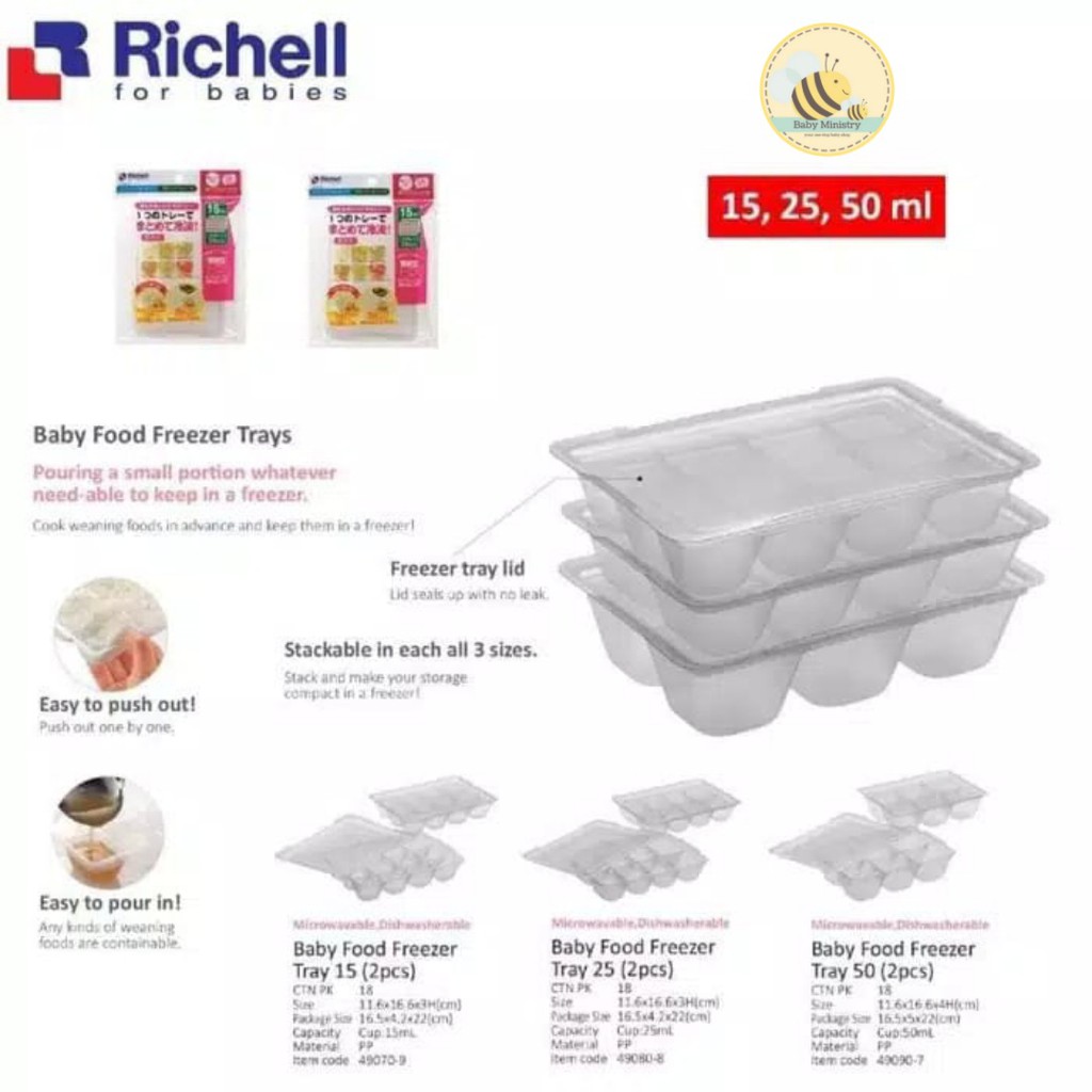 Jual RICHELL Baby Food Freezer Tray // Tempat Penyimpan MPASI Bayi ...