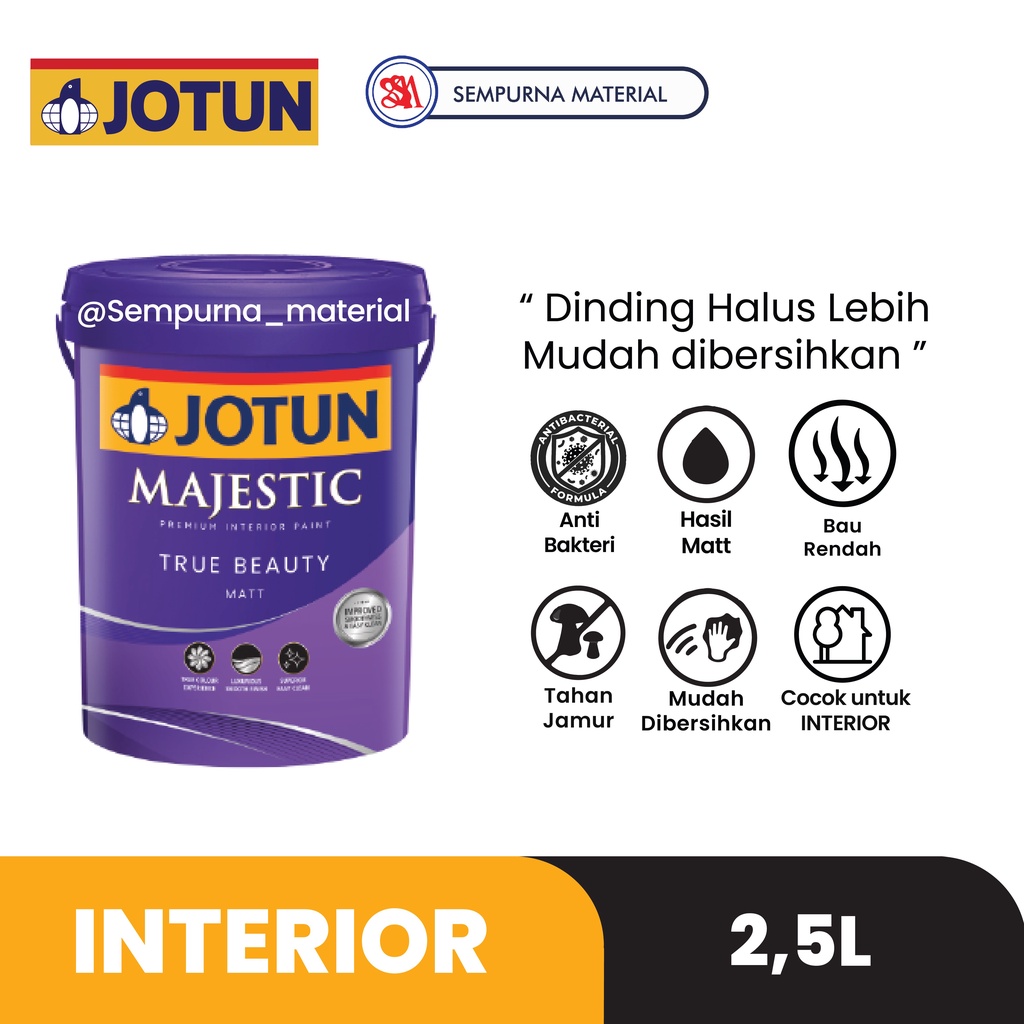 Jual Cat Interior Jotun Majestic True Beauty Matt 25lt Putih Shopee Indonesia 4693