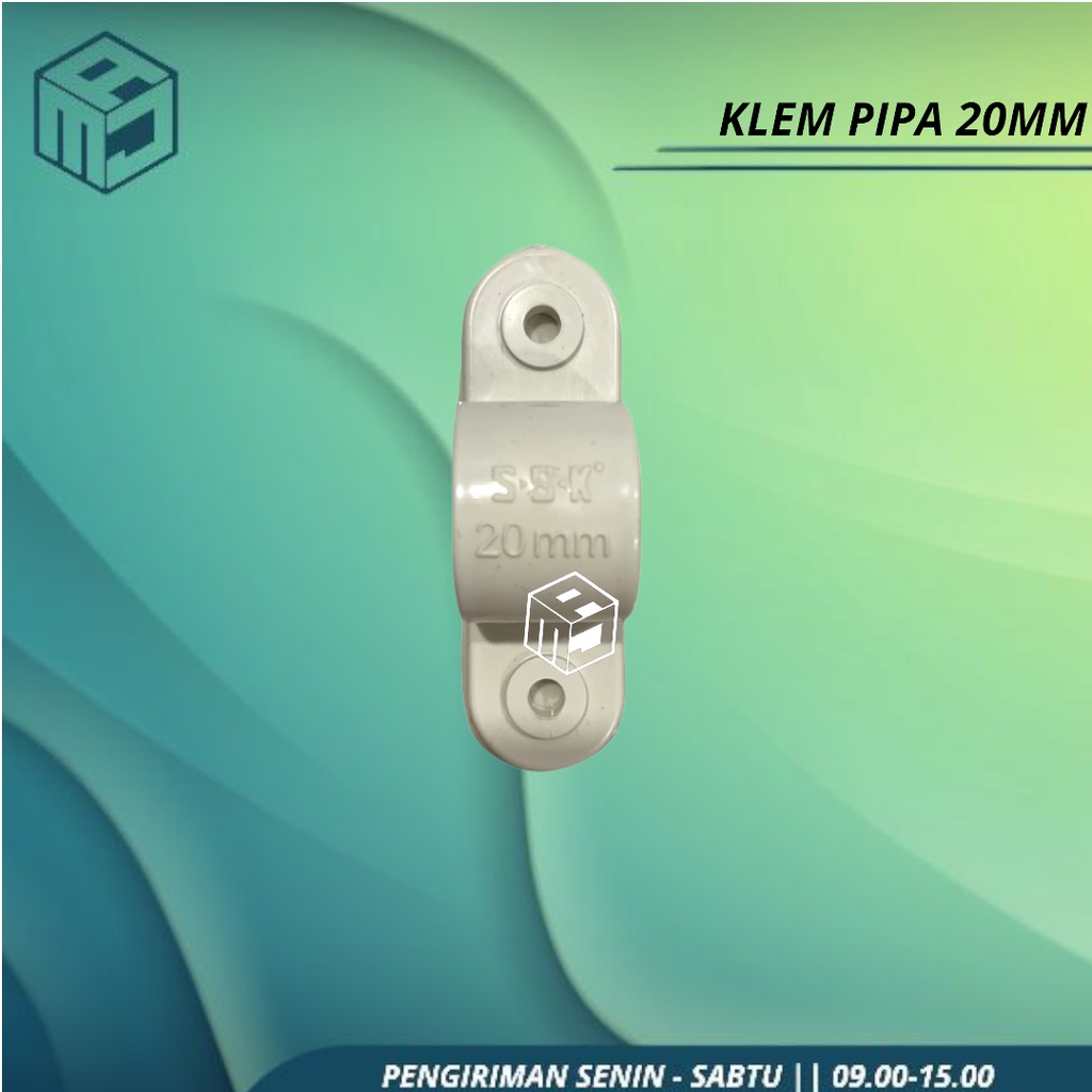 Jual Klem Clamp Pipa PVC Conduit Listrik Plastik Putih Clipsal ukuran