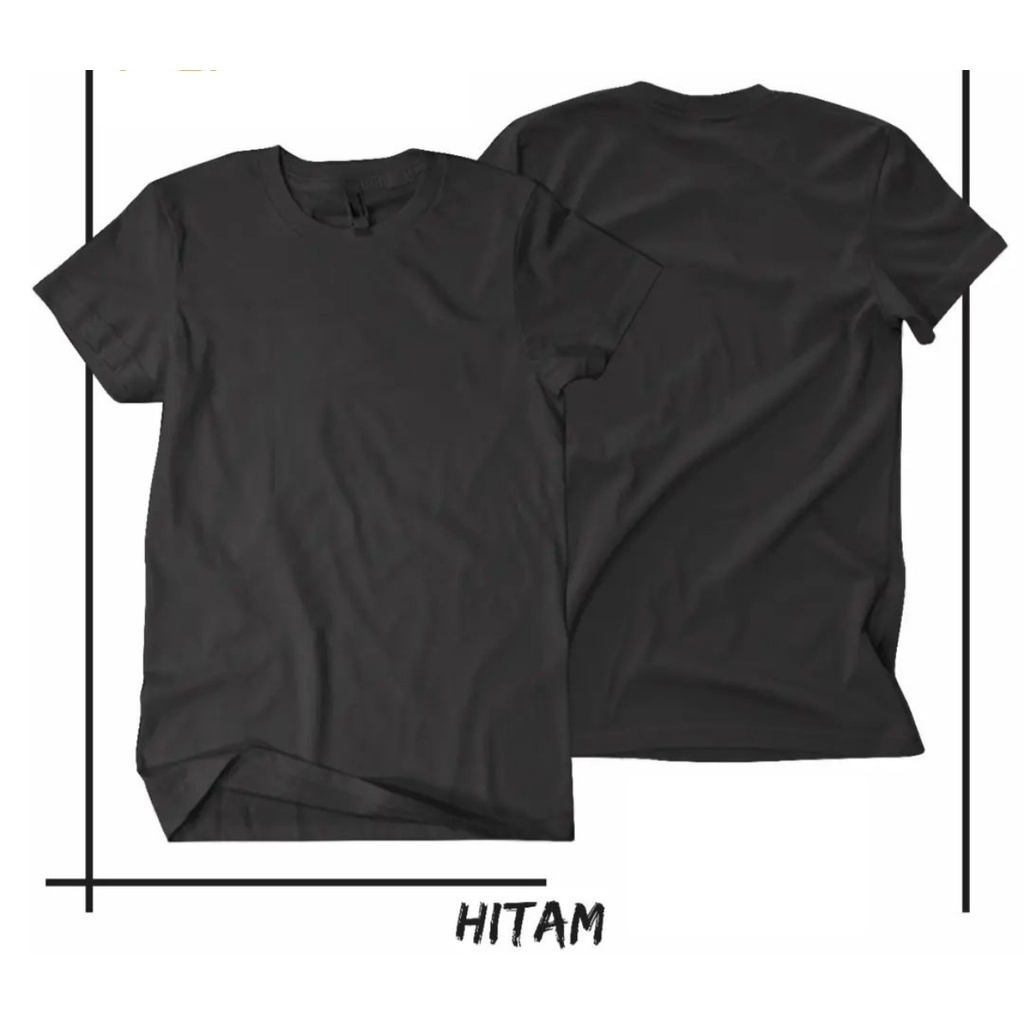 Jual Kaos Polos Lengan Pendek Cotton Combed 30s Premium Hitam | Shopee ...