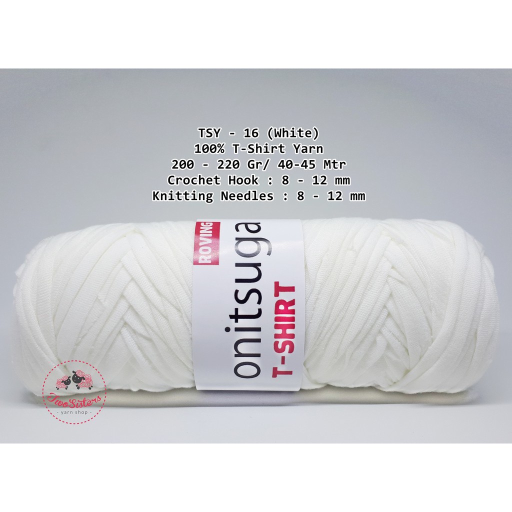 Jual Benang Rajut Kaos (Onitsuga TYarn / T-shirt Yarn - White/Broken ...