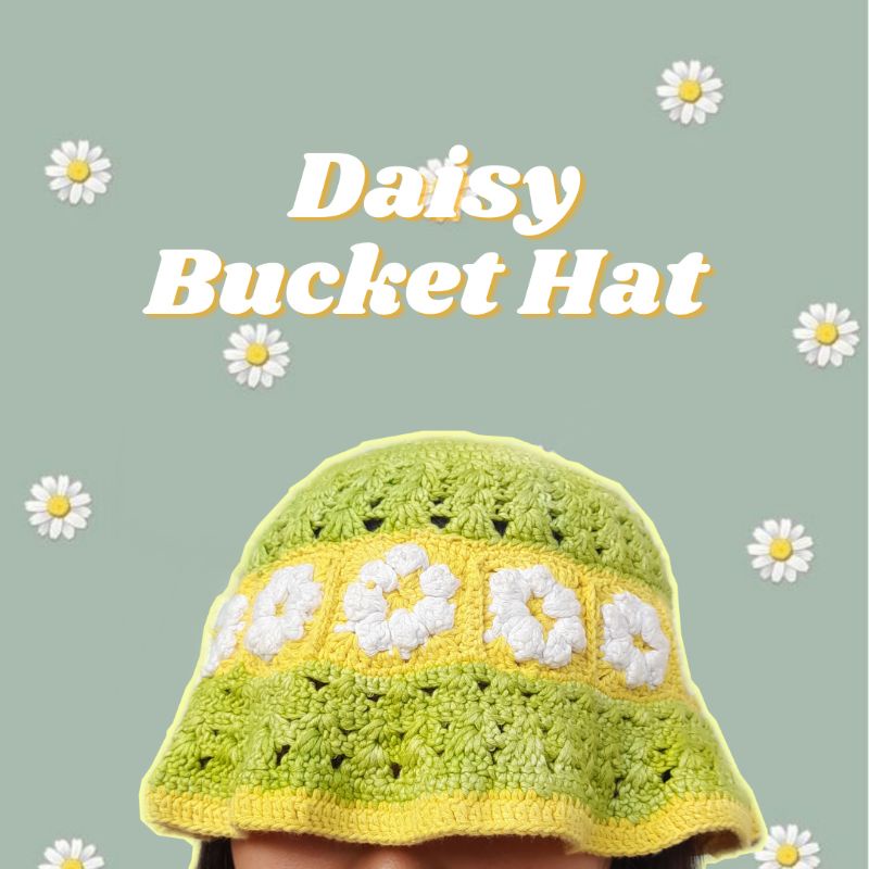 Jual Daisy Bucket Hat (Topi Rajut motif Daisy) | Shopee Indonesia