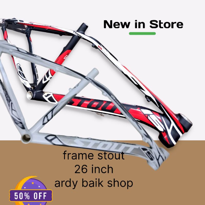 Jual frame set sepeda mtb gunung stout 26 inch alloy murmer murah