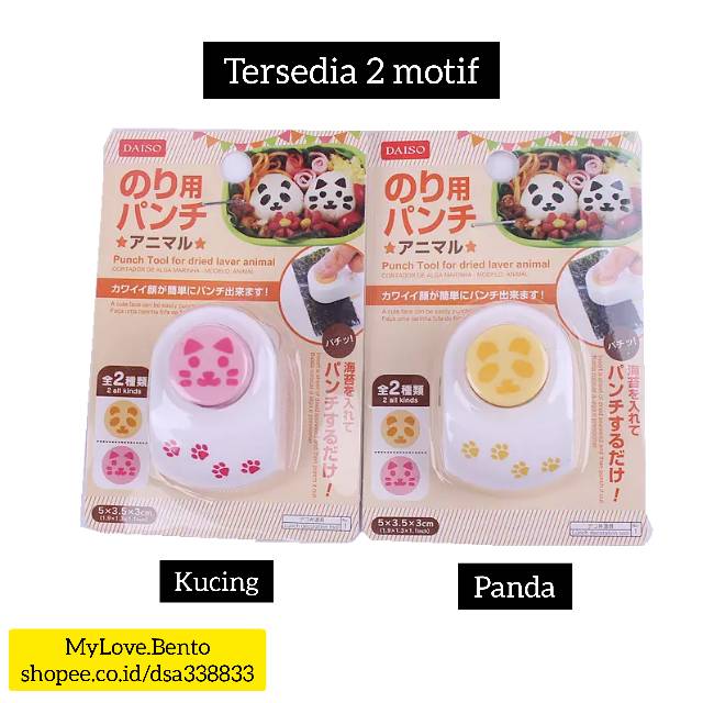 Jual Cetakan Nori Puncher Seaweed Cutter Panda Kucing Daiso Pemotongan ...