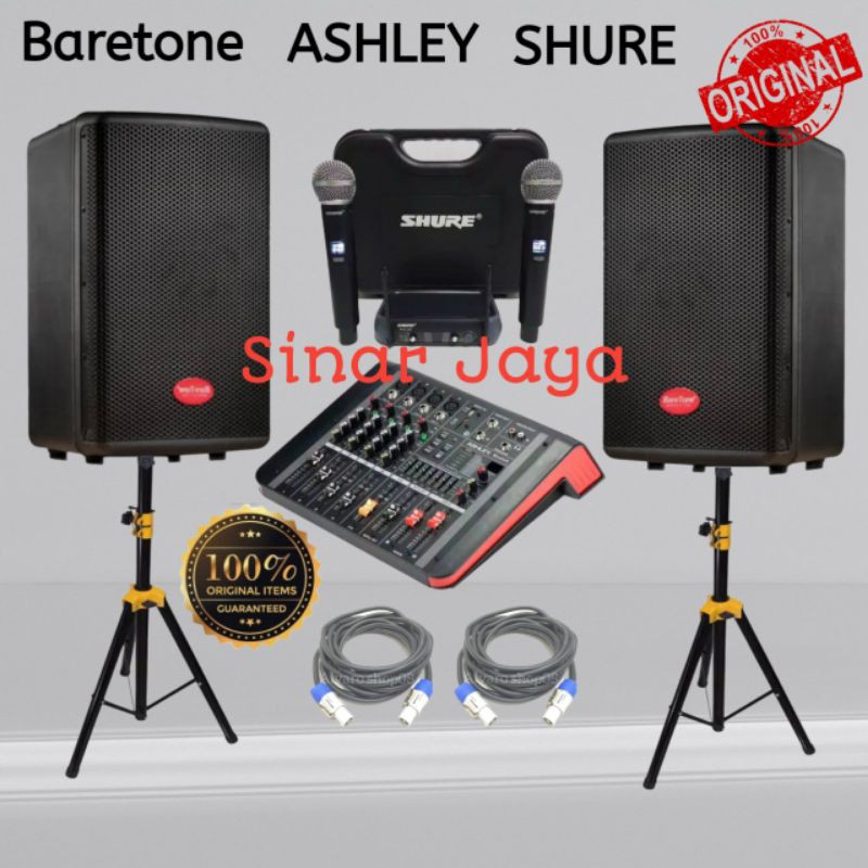 Jual Paket Sound System 10 inch Pasif Baretone + Power Ashley | Shopee ...