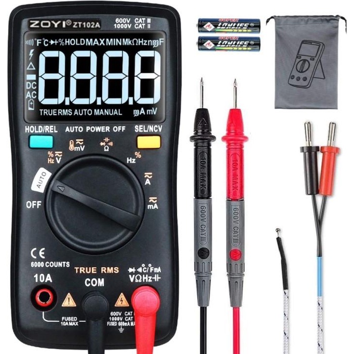 Jual Mae22.Murah Zoyi Zt102 Digital Multimeter +Ncv Catiii Zotek Auto