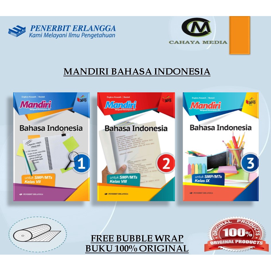 Jual BUKU MANDIRI BAHASA INDONESIA KELAS 7 8 9 ERLANGGA ORIGINAL ...