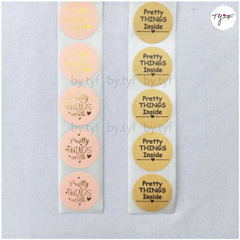 Jual Stiker Kertas Motif Pretty Thing Inside Paper Kraft Label Sticker ...
