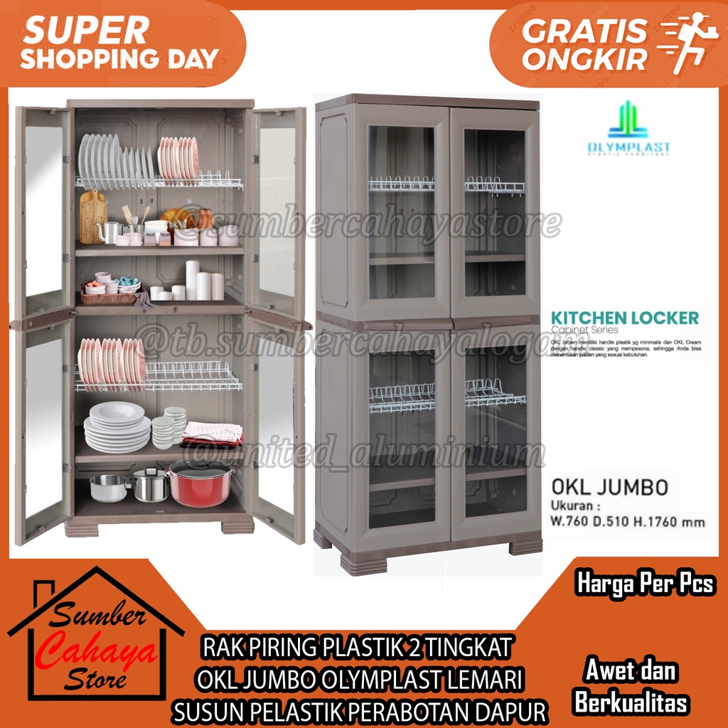 Jual RAK PIRING PLASTIK 2 TINGKAT OKL JUMBO OLYMPLAST LEMARI SUSUN ...