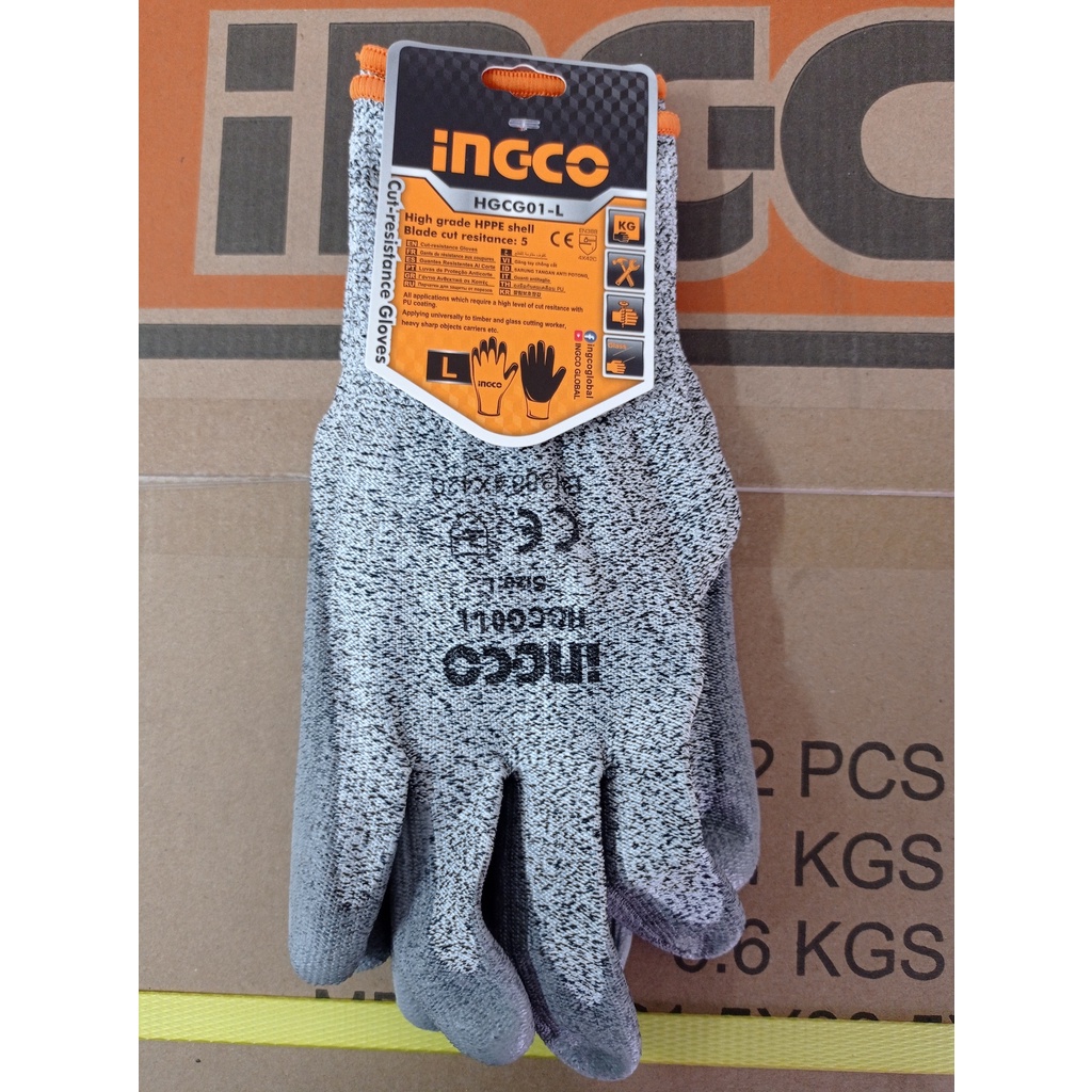 Jual Sarung Tangan Tahan Sayat Potong Cut Resistant Gloves INGCO