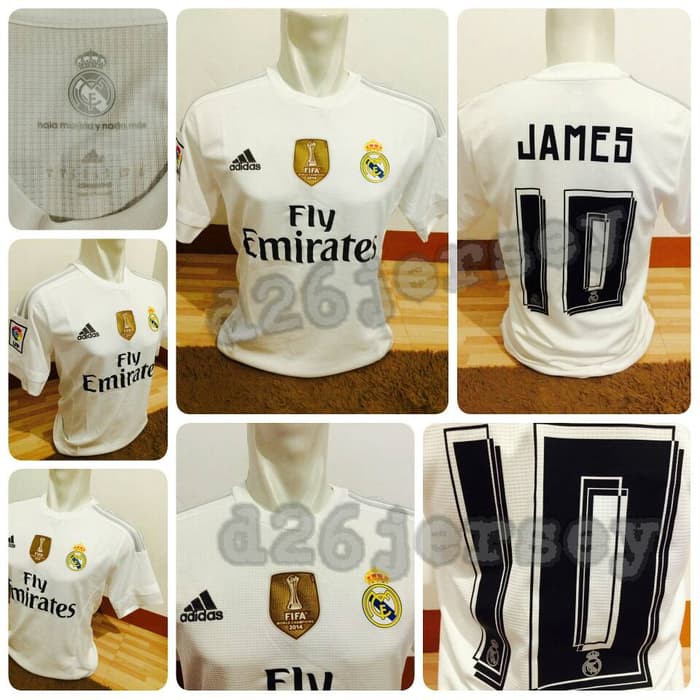 Jual promo juara Jersey Real Madrid Home + Cetak Nama Font OFFICIAL