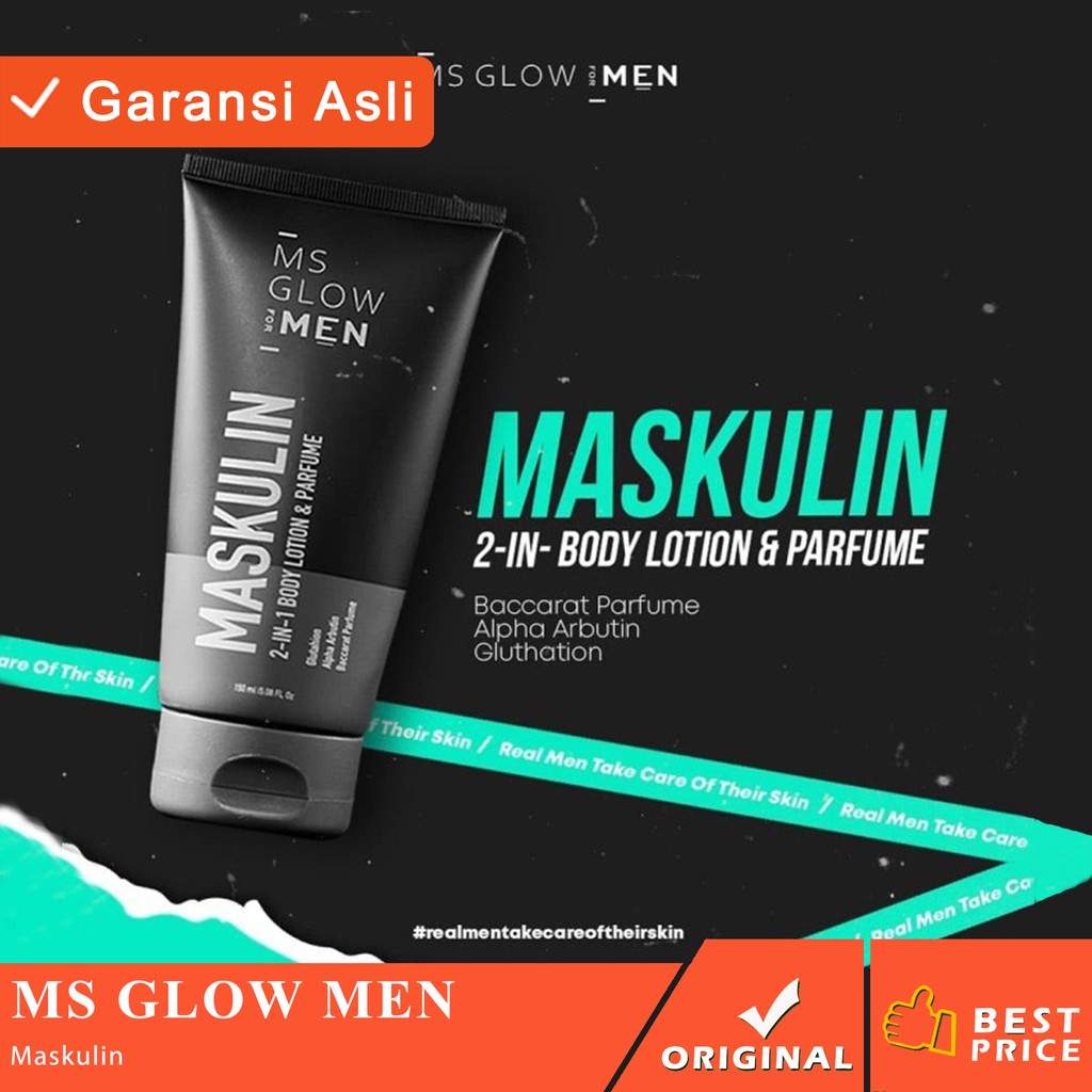 Jual MS Glow Men Maskulin 2 In 1 Body Lotion Parfume MsGlow For Men ...