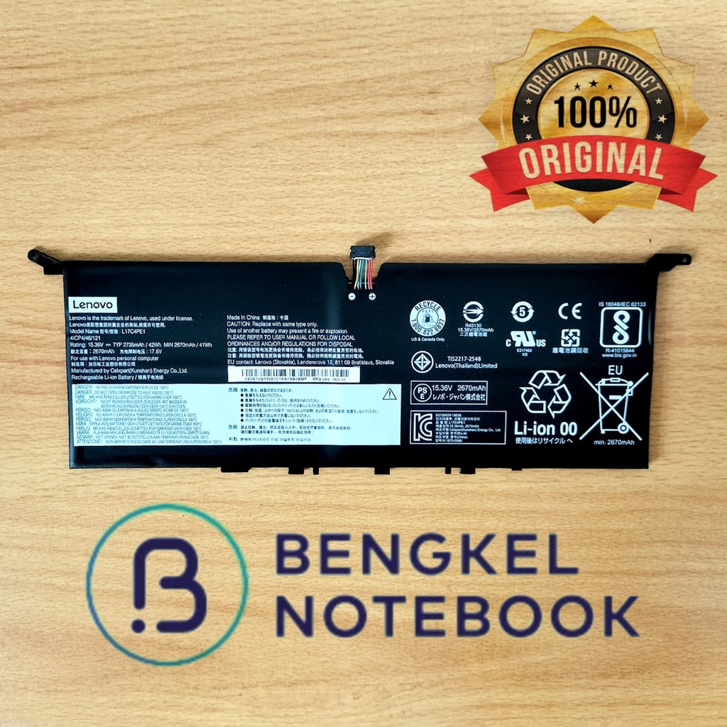 Genuine Lenovo L17C4PE1 L17M4PE1 42Wh Battery For Yoga S730-13IWL / IdeaPad 730S-13IWL – 4-Cell Li-ion