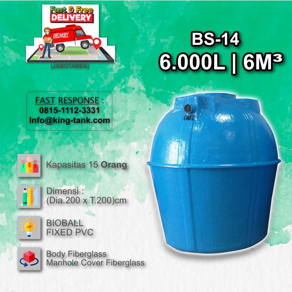 Jual Tangki BIOTANK Fiberglass - 6000 L / 6M3 (BIOTECH - BIOFILTER ...