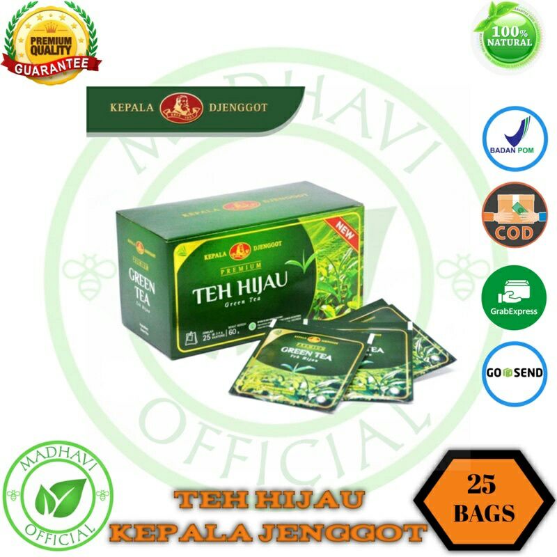 Jual Green Tea Premium Cap Kepala Djenggot 25 Bag Shopee Indonesia