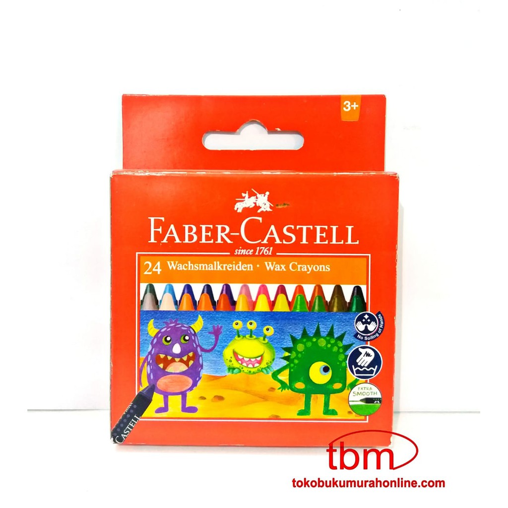 Jual FABER CASTELL WAX CRAYON 24 WARNA / 24 WAX CRAYON / CRAYON FABER ...