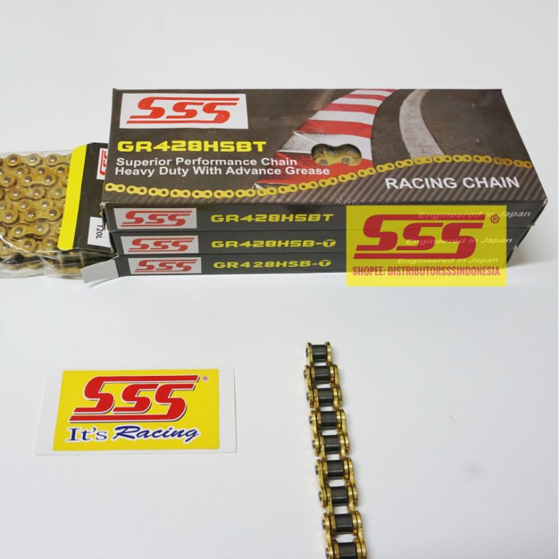 Jual RANTAI SSS 428 GOLD HSBT 120L SATRIA FU SONIC MX GTR VIXION RX