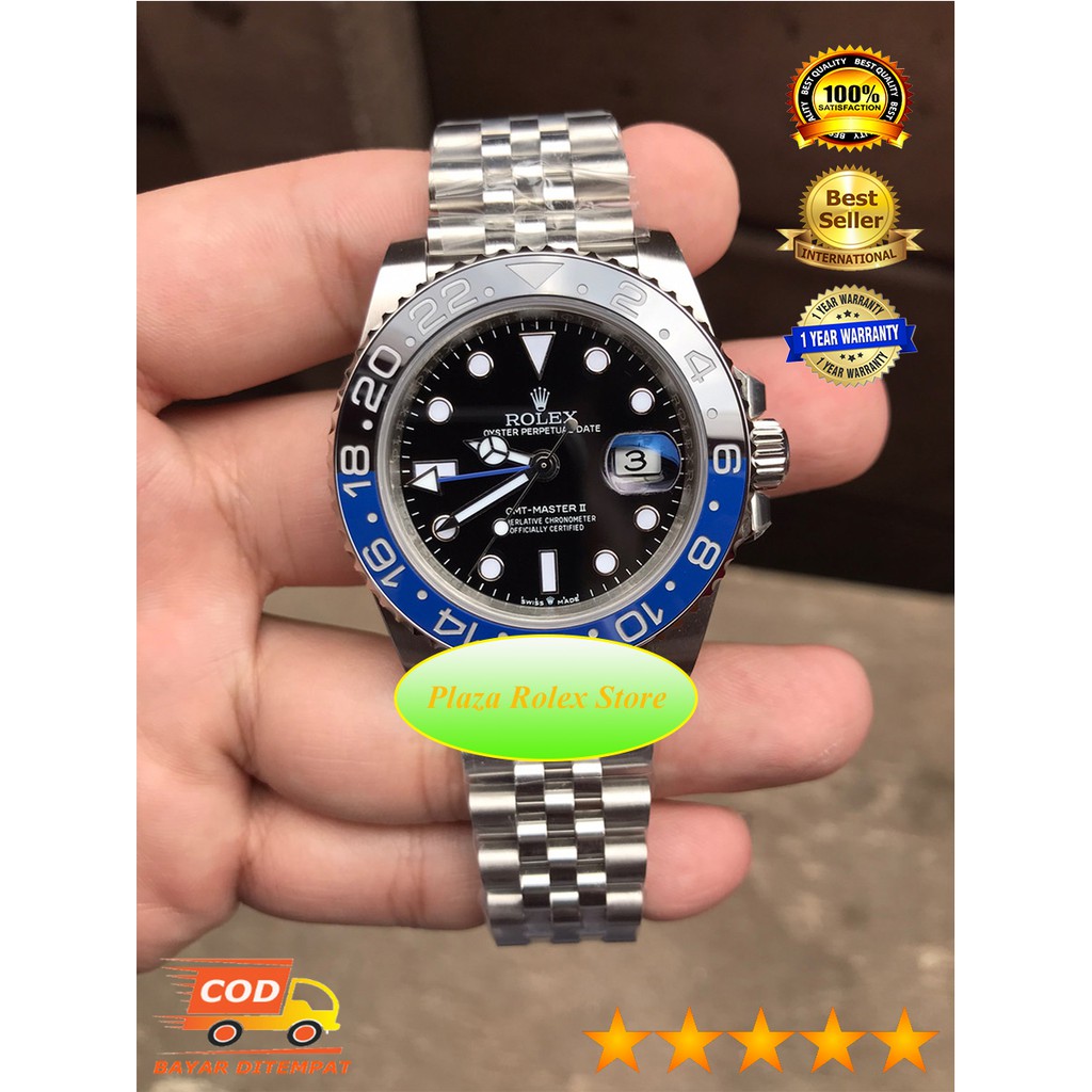 Rolex GMT Master II Batman Jubilee 126710BLNR Swiss ETA 904L 1 1 Warranty 1 Year