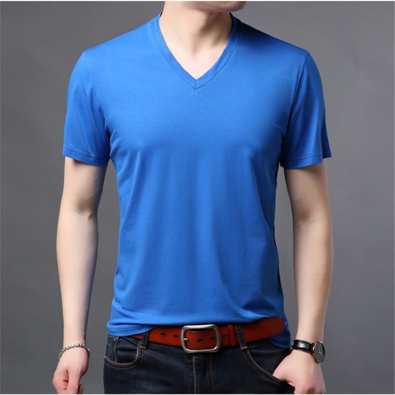 Jual Kaos Polos V Neck Pria Terhits T Shirt V Neck Pria Bahan Combed Kaos Oblong V Neck Pria