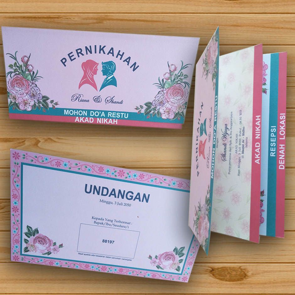 Jual Kartu Undangan Pernikahan Hajatan Mantenan Ulem Ulem Wedding Perkawinan Mantu 2286