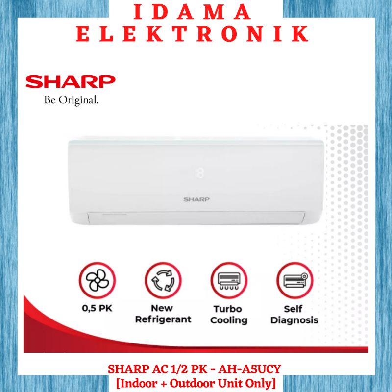 Jual SHARP AC 1/2 PK - AH-A5UCY [Indoor + Outdoor Unit Only] | Shopee ...