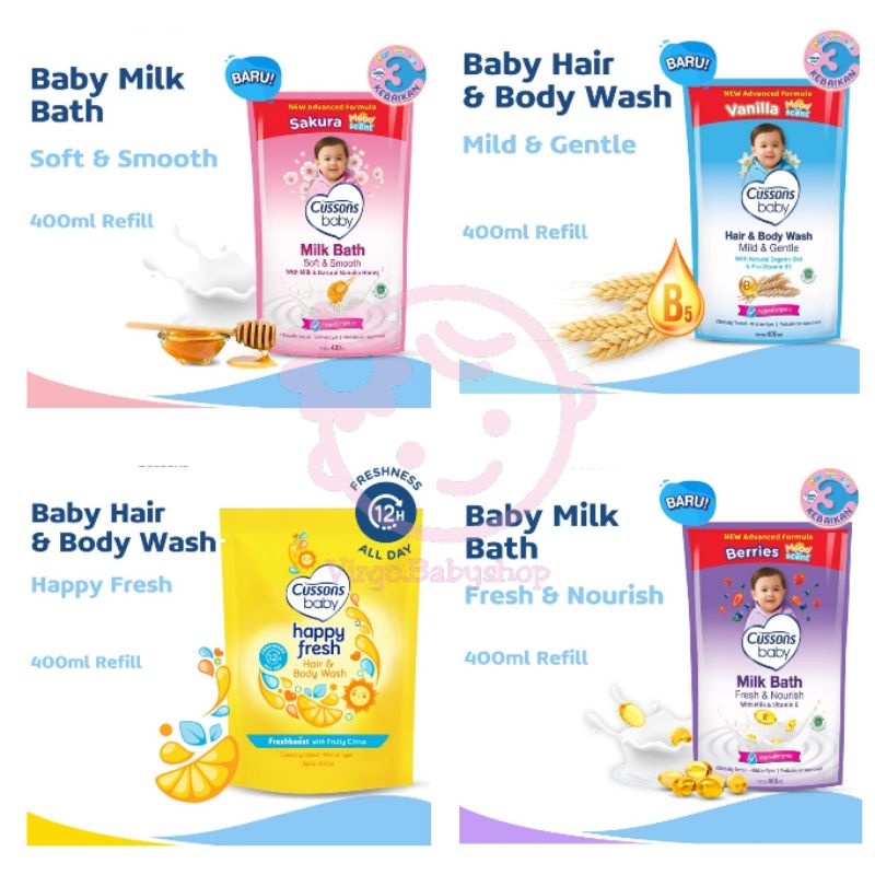 Jual Cussons Baby Hair & Body Wash / Milk Bath 400ml | Shopee Indonesia