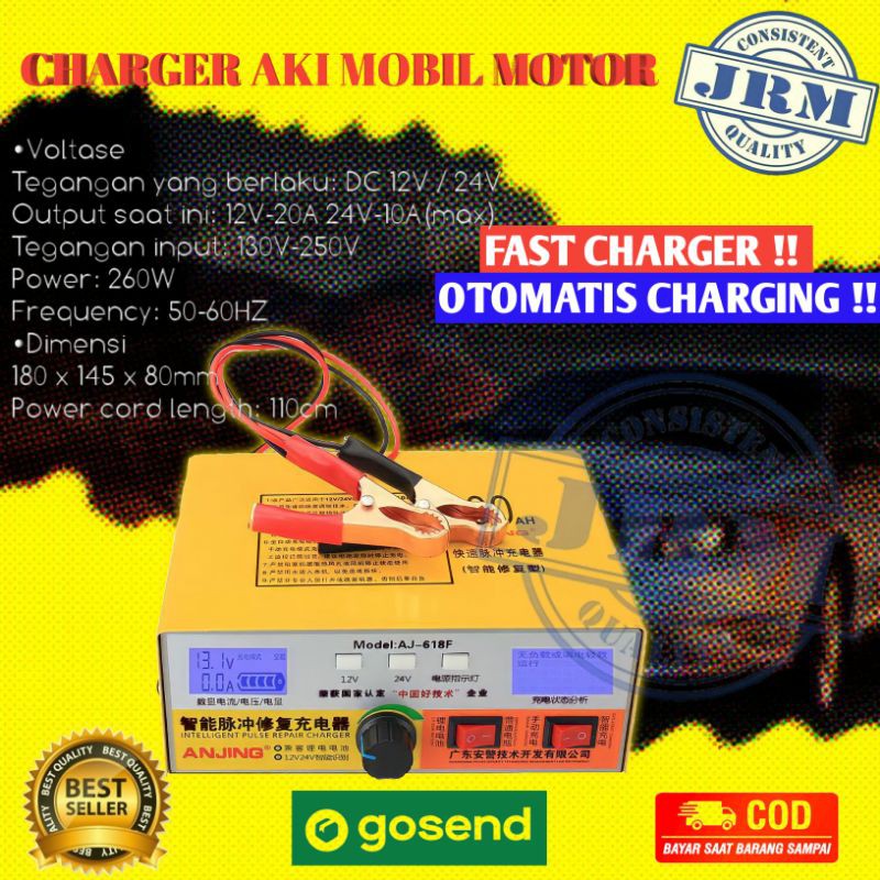 Jual Alat Cas Aki/Truk Mobil Motor Charger Aki Otomatis Charger Fast