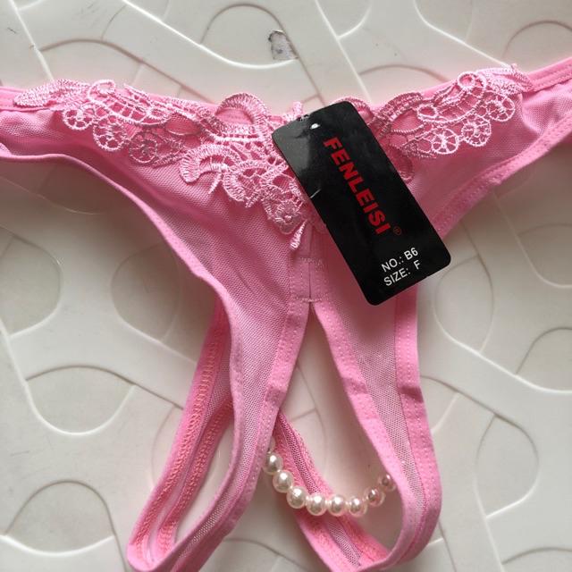 Jual G String Thong Celana Dalam G String Seksi Wanita Gstring Pearl Sexy Open Crotch Shopee