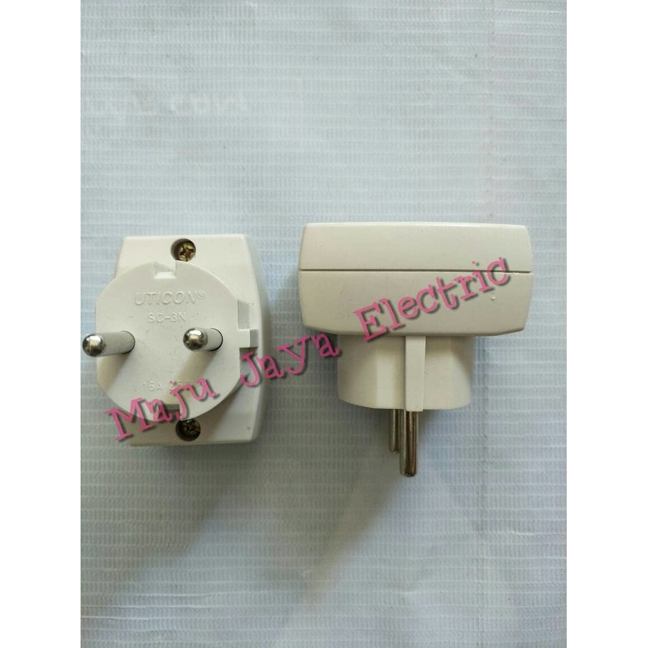 Jual Steker T Uticon Colokan Cabang Tiga 3 Multi Plug SC-3N SC3N Lubang ...