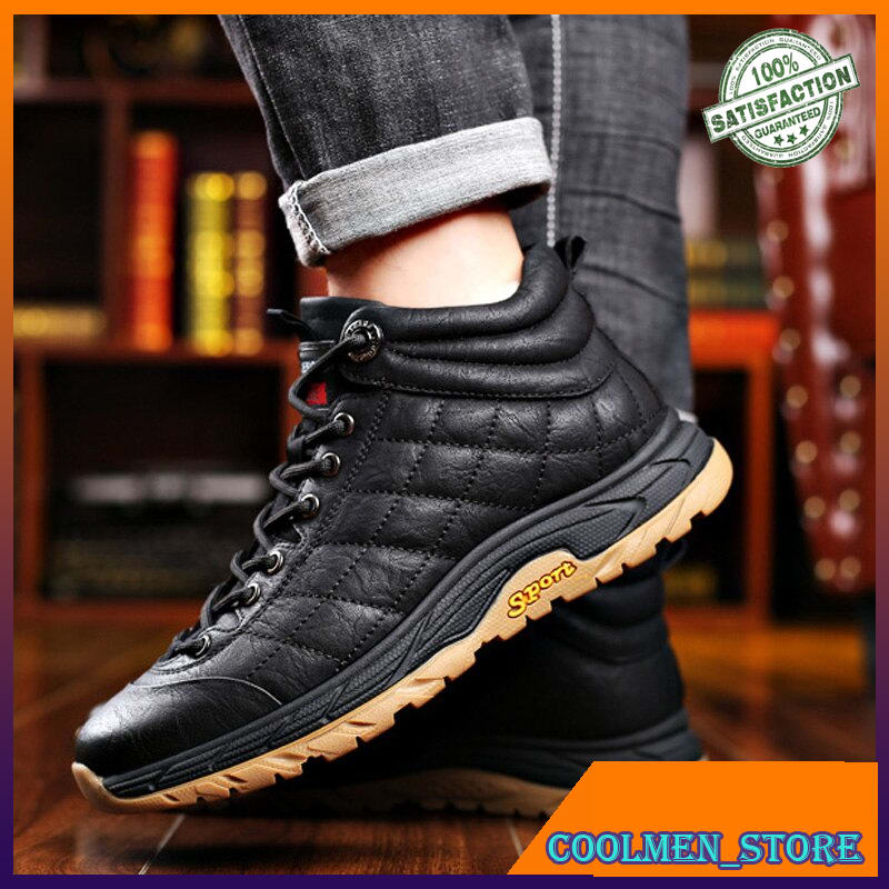 Jual Sepatu Boots Pria Kulit Asli Winter Warm Men Boots Genuine Leather ...