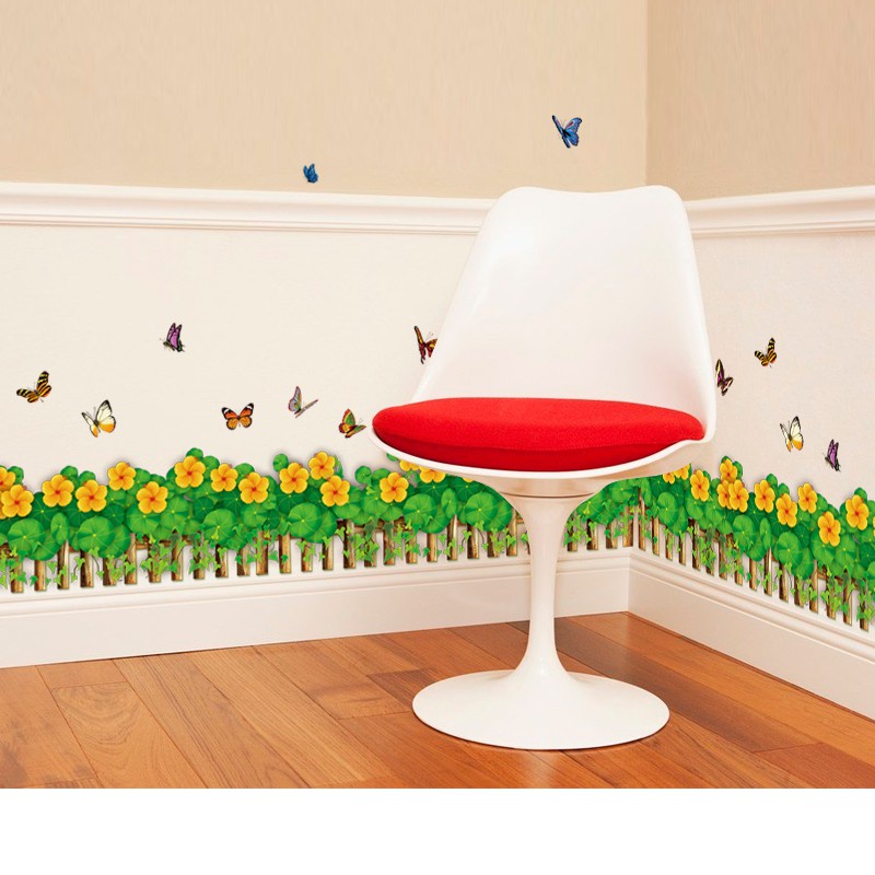 Jual SK7033 YELLOW FLOWER HEDGE WALLSTICKER/WALL STIKER 50X70 ...