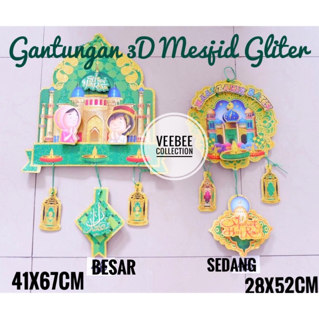 Gantungan 3D Tebal Besar/ Hiasan lebaran idul fitri/ dekorasi lebaran