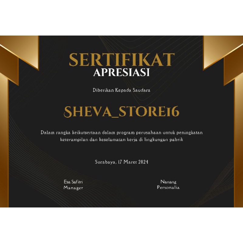 Jual Jasa Design Sertifikat Pembuatan Sertifikat Template Sertifikat Shopee Indonesia