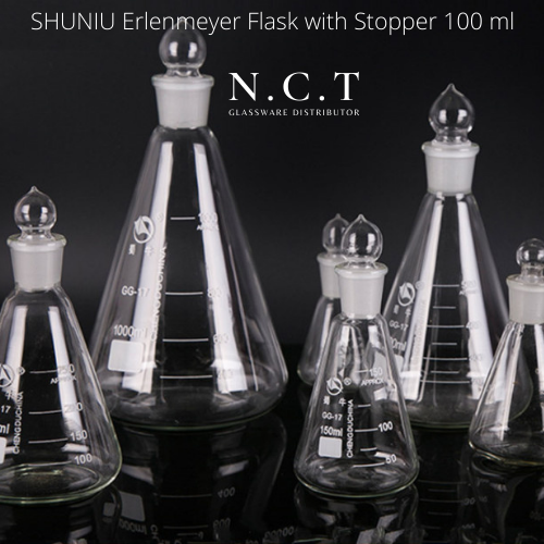 Jual SHUNIU Labu Erlenmeyer dengan Stopper 100ml | Shopee Indonesia