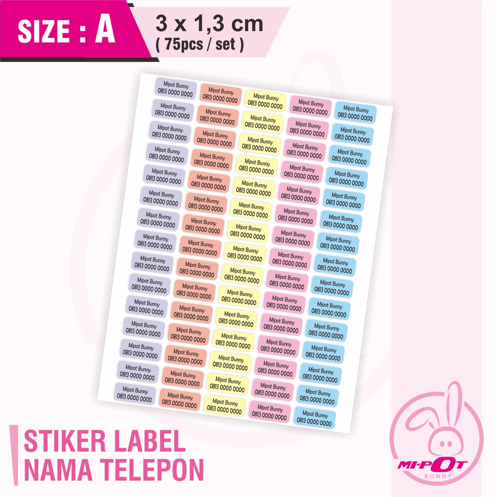 Jual STIKER LABEL - NAMA TELEPON | Shopee Indonesia