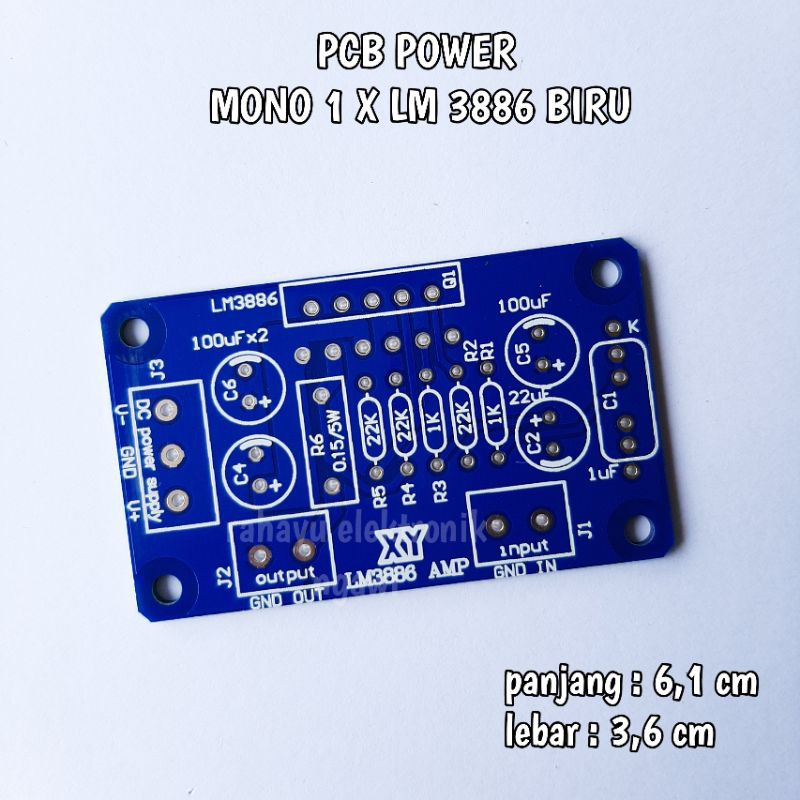 Jual PCB POWER MONO 1 X LM3886 BIRU | Shopee Indonesia