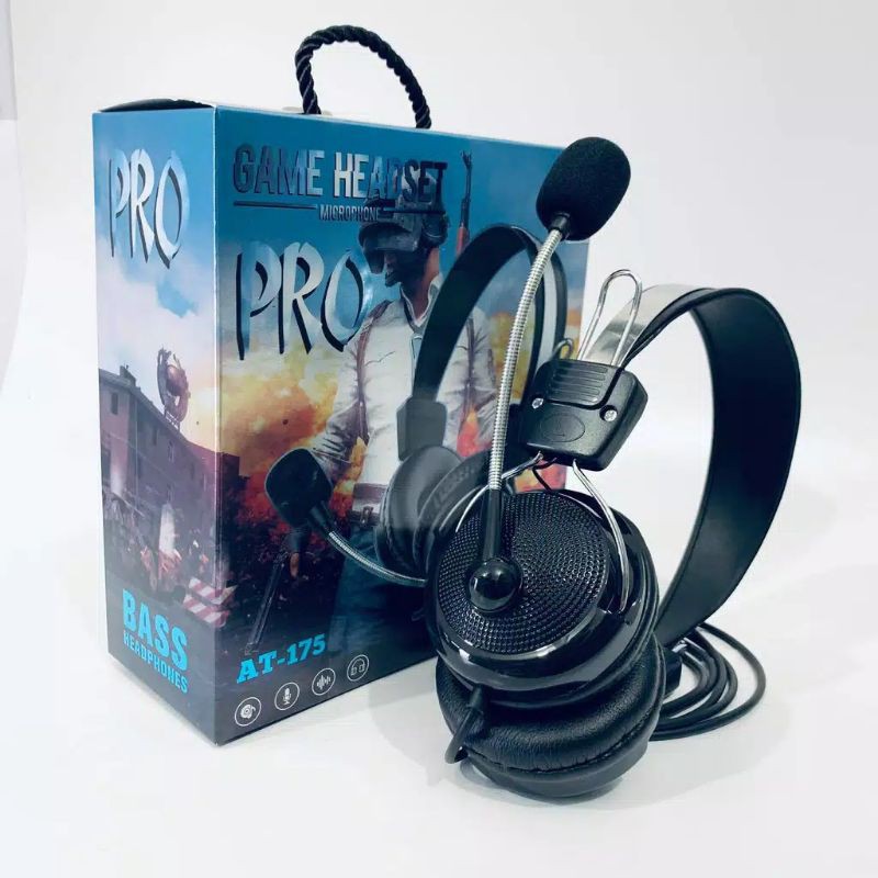 Jual MM HEADSET EARPHONE BANDO GAMING AT 175 + MIC HEADPHONE GAME AT