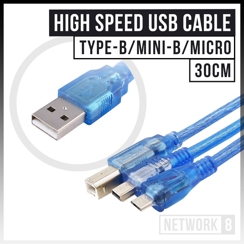 Jual 30CM KABEL USB CABLE TRANSFER DATA TYPE TIPE MINI A B MICRO ...