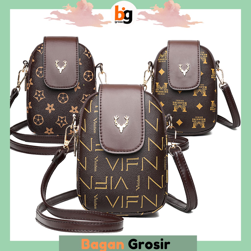 Tas Hape Rajut - crochet cellphone bag LV (Louis Vuitton Tapestry