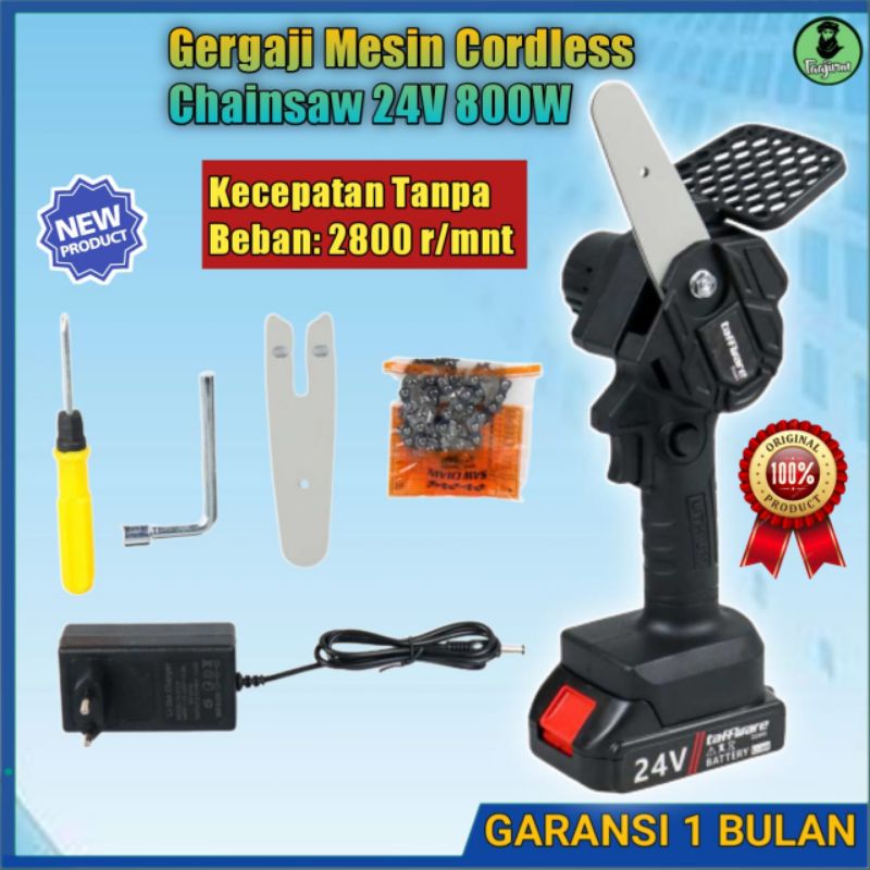 Jual Promo Taffware Chainsaw Mini Gergaji Mesin Cordless Chainsaw V W D Gergaji