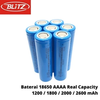 Baterai 18650 3.7V Premium Quality Real Capacity 1200 mAh / 1800 mAh / 2000 mAh / 2600 mAh Powerbank / Vape / Senter / Flashlight