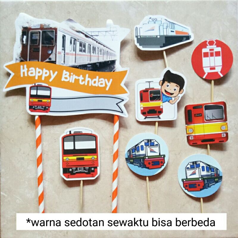 Jual cake topper satu set hiasan kue ulang tahun karakter KRL commuter ...