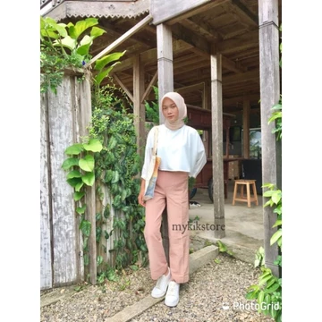 Laura Slim Kulot Highwaist Mykikstore Basic Kulot Basic Pants Kulot Linen