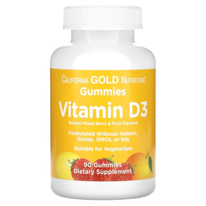 Jual California Gold Nutrition, Vitamin D3 Gummies, No Gelatin, No ...