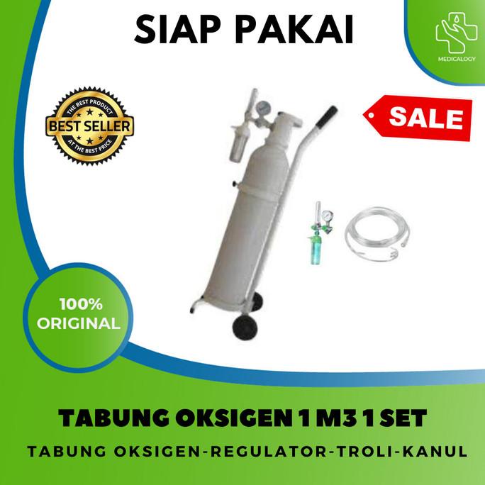 Jual Tabung Oksigen 1m3 SIAP PAKAI LENGKAP -regulator, Oksigen, Isi ...