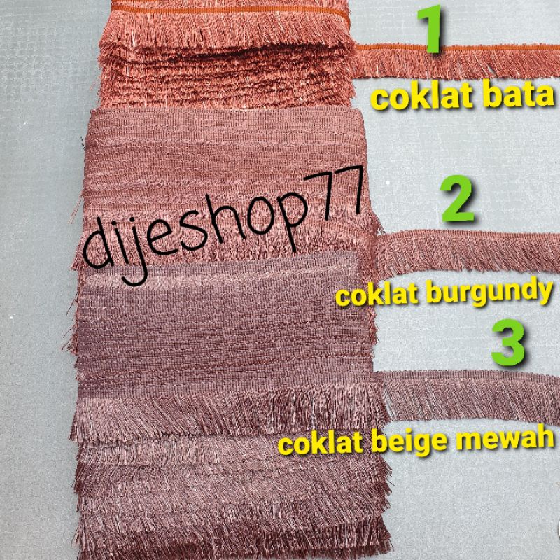 Jual Renda Rumbai Coklat Series 4cm (Meteran) / Rumbai 4 cm / cokelat ...